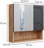 Vicco 'Irma' Spiegelschrank, Spanplatte, 54 x 55 x 16,9 cm, Anthrazit / Goldkraft Eiche Bild 3