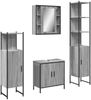 vidaXL 4-tlg. Badmöbel-Set Grau Sonoma Holzwerkstoff 3214773 Bild 2