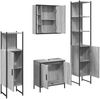vidaXL 4-tlg. Badmöbel-Set Grau Sonoma Holzwerkstoff 3214773 Bild 5