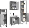 vidaXL 4-tlg. Badmöbel-Set Grau Sonoma Holzwerkstoff 3214773 Bild 4