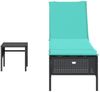 vidaXL Sonnenliege mit Tisch und Kissen Schwarz Poly Rattan 4002736 Bild 4