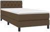 vidaXL Boxspringbett mit Matratze Dunkelbraun 80x200 cm Stoff 3140252 Bild 3