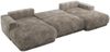 XXL Wohnlandschaft RINA U-Form 360 cm breit, Sofa mit Schlaffunktion & DL-Mechanismus, Wellenfederung, modern freistehend - Hellbraun Cord Bild 5