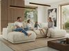 XXL Wohnlandschaft RINA U-Form 360 cm breit, Sofa mit Schlaffunktion & DL-Mechanismus, Wellenfederung, modern freistehend - Hellbraun Cord Bild 3