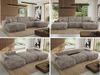 XXL Wohnlandschaft RINA U-Form 360 cm breit, Sofa mit Schlaffunktion & DL-Mechanismus, Wellenfederung, modern freistehend - Hellbraun Cord Bild 2