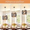 ZMH Pendelleuchte Holz Esstisch 1 Flammig - Hängelampe Schwarz Metall E27 Fassung Industrial Vintage Pendellampe Retro Esszimmerlampe Hängend für Esszimmer Wohnzimmer Küche Schlafzimmer Bild 5
