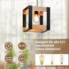 ZMH Pendelleuchte Holz Esstisch 1 Flammig - Hängelampe Schwarz Metall E27 Fassung Industrial Vintage Pendellampe Retro Esszimmerlampe Hängend für Esszimmer Wohnzimmer Küche Schlafzimmer Bild 3