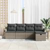 vidaXL Gartensofa-set mit Kissen mit Speicher 5 pcs Grau Poly-Rattan 3358858 Bild 3