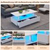 LED-Couchtisch aus Acryl mit Bluetooth-App-Steuerung, 2 Schubladen & offenem Regal, 100x50x42 cm, Weiß Bild 5