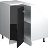 Dachschrägenschrank Eckschrank Rion Schwarz Hochglanz/Weiß 75.6 x 81.6 cm mit 1 Tür Vicco Bild 4
