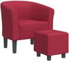 vidaXL Clubsessel mit Fußhocker Weinrot Stoff 356434 Bild 2