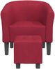 vidaXL Clubsessel mit Fußhocker Weinrot Stoff 356434 Bild 3