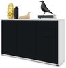Vladon Sideboard Ben V3, Kommode mit 3 Türen und 2 Schubladen, Weiß matt/Schwarz matt (117 x 74 x 36 cm) Bild 5