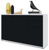 Vladon Sideboard Ben V3, Kommode mit 3 Türen und 2 Schubladen, Weiß matt/Schwarz matt (117 x 74 x 36 cm) Bild 4