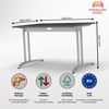 Rheinland Möbel Statio Schreibtisch 120x80 cm höhenverstellbar ±10 mm in Graphit – ergonomischer Bürotisch für Homeoffice & Büro, C-Fuß, Kabelwanne, einfache Montage, FSC® zertifiziert Bild 3