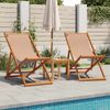 vidaXL Strandstühle 2 Stk. Klappbar Taupe Stoff und Massivholz 3214499 Bild 2