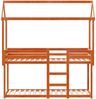 vidaXL Etagenbett mit Dach Wachsbraun 80x200 cm Massivholz Kiefer 3282123 Bild 4
