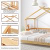 Merax Erweiterbares Baumhausbett, Hausbett, Kinderbett, Tagesbett, Einzel- und Doppelbett, reines Massivholz, natur (200x90cm) Bild 5