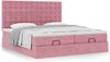 vidaXL Ottoman-Bett mit Matratzen Rosa 200x200 cm Samt 3313819 Bild 4