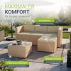 Juskys Polyrattan Lounge Punta Cana M creme – Gartenlounge für 3-4 Personen – Sitzgruppe mit Sofa, Tisch & Hocker - Sitzbezüge Sand Bild 5