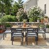 Merax Gartenlounge-Set für 6 Personen, Garten-Essgruppe wetterfeste Loungegruppe, (inkl. 6 Stühle und einen Esstisch, 7-tlg), Gartenmöbel-Set aus verzinktem Eisen mit Kunststoffholz-Tischplatte Bild 3