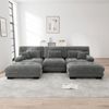 Ecksofa modular in Grau aus Chenille mit Ottomanen und weicher Cloud-Polsterung,81x313x145 cm Bild 2