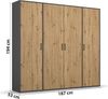 rauch Kleiderschrank; Drehtürenschrank VOYAGER, 4-türig, Eiche Artisan/Graumetallic, 187x194x53xcm Bild 4