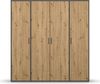 rauch Kleiderschrank; Drehtürenschrank VOYAGER, 4-türig, Eiche Artisan/Graumetallic, 187x194x53xcm Bild 2