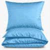 Mako-Satin Bettwäsche "Premium" aus 100% Baumwolle - Uni Hellblau 155x220 cm und 80x80 cm Bild 2