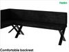 MEBLINI Eckbank für Esszimmer mit ausziehbarem Tisch - Küchenbank - Essecke - Sitzecke Küche - TONI - X-Beine 142x196x87cm Links - Graphit Samt/B Weiß Hochgl. Bild 5