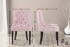 CLP 4er Set Esszimmerstuhl Aberdeen Samt Antikes Design mit Gestell aus Kautschukho,pink antik Bild 3