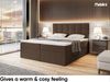 MEBLINI Boxspringbett NILS 140x220 cm mit Bettkasten - H3/Braun Webstoff Polsterbett - Doppelbett mit Topper & Bonellfederkern-Matratze Bild 4