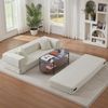 LVHOM Schlafsofa 2 Sitzer mit Seitentaschen, Bodensofa mit schlaffunktion, Klappsofa aus Cord, kein Aufbau erforderlich, Weiß Bild 4