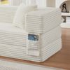 LVHOM Schlafsofa 2 Sitzer mit Seitentaschen, Bodensofa mit schlaffunktion, Klappsofa aus Cord, kein Aufbau erforderlich, Weiß Bild 5
