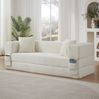 LVHOM Schlafsofa 2 Sitzer mit Seitentaschen, Bodensofa mit schlaffunktion, Klappsofa aus Cord, kein Aufbau erforderlich, Weiß Bild 3