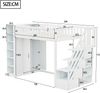 Novelux Multifunktionsbett Kinderhochbett 90x200 mit Kleiderschrank & Treppenregal – Massivholz Weiß, stabiles Hochbett mit viel Stauraum, 120kg Belastbarkeit Bild 2