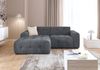 luma-home Modernes Ecksofa mit Ottomane links, mit markanten Steppungen, Chenille in Grau, 234 x 161 x 79 cm Bild 2