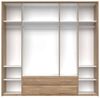 OTTO home Kleiderschrank Gala, beige hochglänzend UV lackiert, kratzfest, FSC-zertifiziert (abgerundete Schubladen aus MDF im Holzdekor, soft-close) mit Beleuchtung und Passpartourahmen, hoher Schrank (224cm), 4 Breiten Bild 4