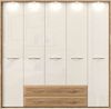 OTTO home Kleiderschrank Gala, beige hochglänzend UV lackiert, kratzfest, FSC-zertifiziert (abgerundete Schubladen aus MDF im Holzdekor, soft-close) mit Beleuchtung und Passpartourahmen, hoher Schrank (224cm), 4 Breiten Bild 3