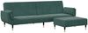 vidaXL Schlafsofa 2-Sitzer mit Fußhocker Dunkelgrün Samt 3258153 Bild 2
