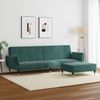 vidaXL Schlafsofa 2-Sitzer mit Fußhocker Dunkelgrün Samt 3258153 Bild 3