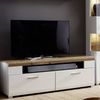 Lowboard TV-Unterteil in matt weiß mit Eiche-Altholz FARO-36 B/H/T 140 x 51 x 47 cm Bild 2