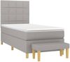 vidaXL Boxspringbett mit Matratze Stoff Hellgrau 80x200 cm, Härtegrad: H2 [3137109] Bild 3