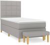 vidaXL Boxspringbett mit Matratze Stoff Hellgrau 80x200 cm, Härtegrad: H2 [3137109] Bild 2