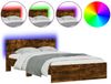 vidaXL Bettgestell mit Kopfteil LED-Beleuchtung Räuchereiche 120x200cm 3207620 Bild 2