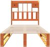 vidaXL Massivholzbett mit Regal ohne Matratze Wachsbraun 75x190 cm 3323976 Bild 3