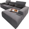DOMO collection Ecksofa BRANDON 289x177 cm, belastbar bis 140 kg/Sitz, L-Form, mit Sitztiefenverstellung, Luxus-Microfaser, dunkelgrau Bild 2