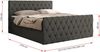 Boxspringbett mit gesteppter Front und Kopfteil, Multipocket-Matratze, zwei Bettkästen - MIREN DUO - 200 x 200 cm - Grau Kunstleder - H4 Bild 5
