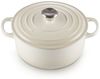 Le Creuset Signature Gusseisen-Bräter mit Deckel, Für alle Herdarten und Induktion geeignet, Rund, Meringue, 20,0 cm, 2.4 Bild 2