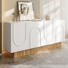 Moderner Sideboard-Schrank mit 4 Türen, großem Stauraum und klarer U-Form-Struktur – Stilvolle Aufbewahrung für Wohnzimmer & Essbereich, praktische Mehrfachfächer für organisierte Ordnung, 160×75×38cm Bild 4